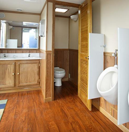 Gold Luxury Porta Potty Interior View