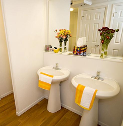 Gold Luxury Portable Restroom Interior View